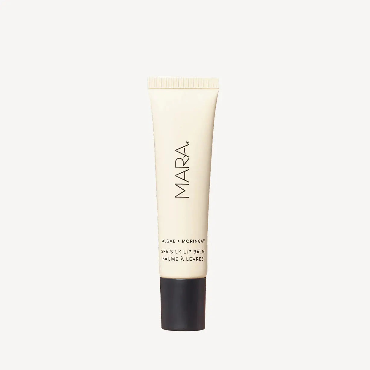 Tube of Mara lip balm on a white background